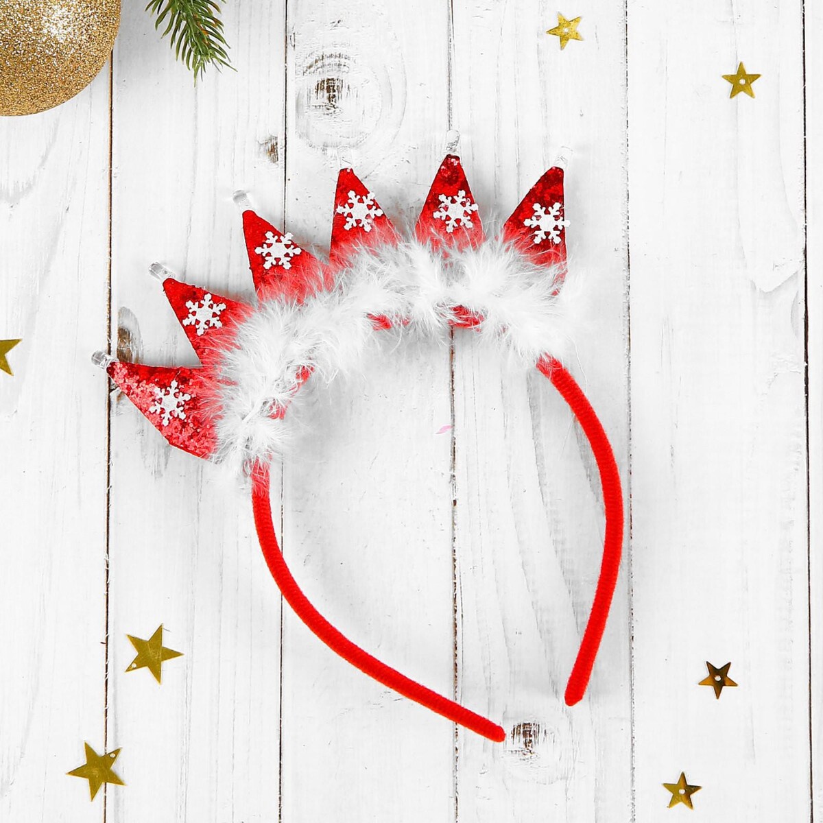 

Ободок новогодний карнавальный, Красный