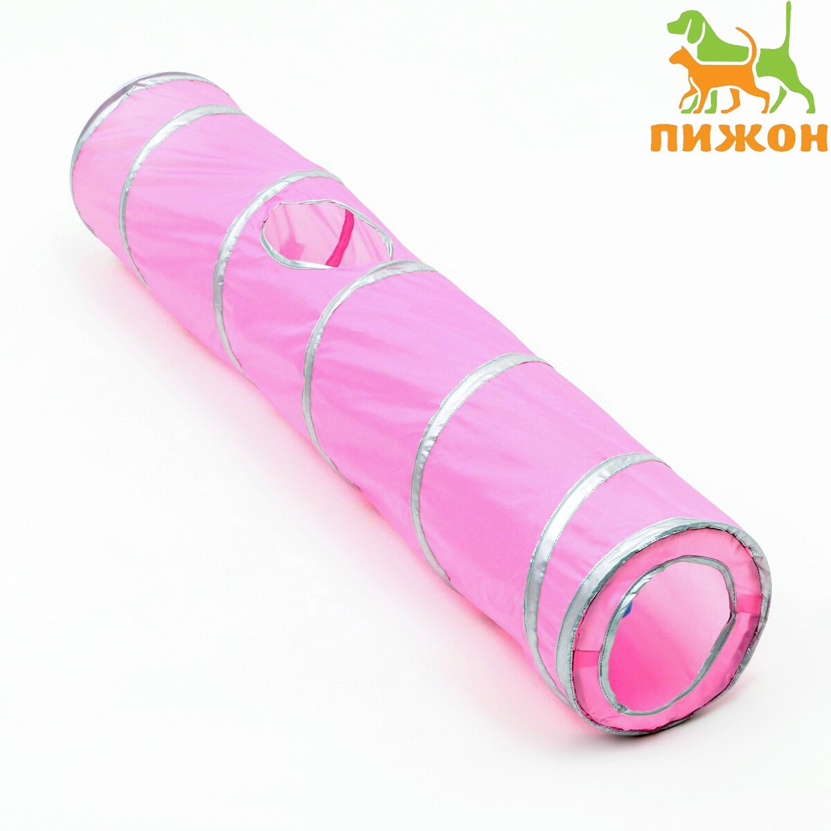 Туннель для кошек с 2 игрушками, 120 х 25 см, розовый Пижон 01190442:  купить за 850 руб в интернет магазине с бесплатной доставкой