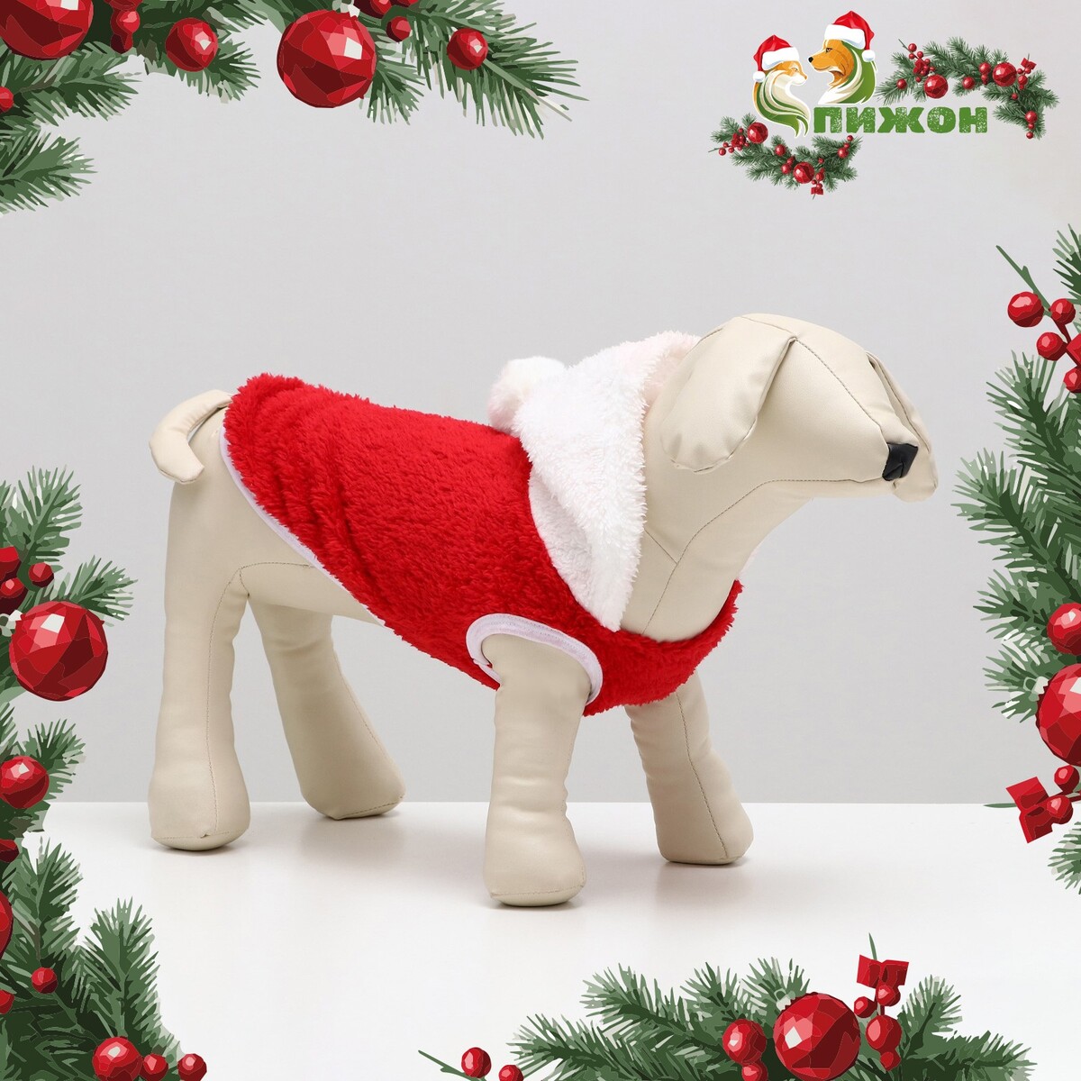 

Толстовка с капюшоном, Белый;красный