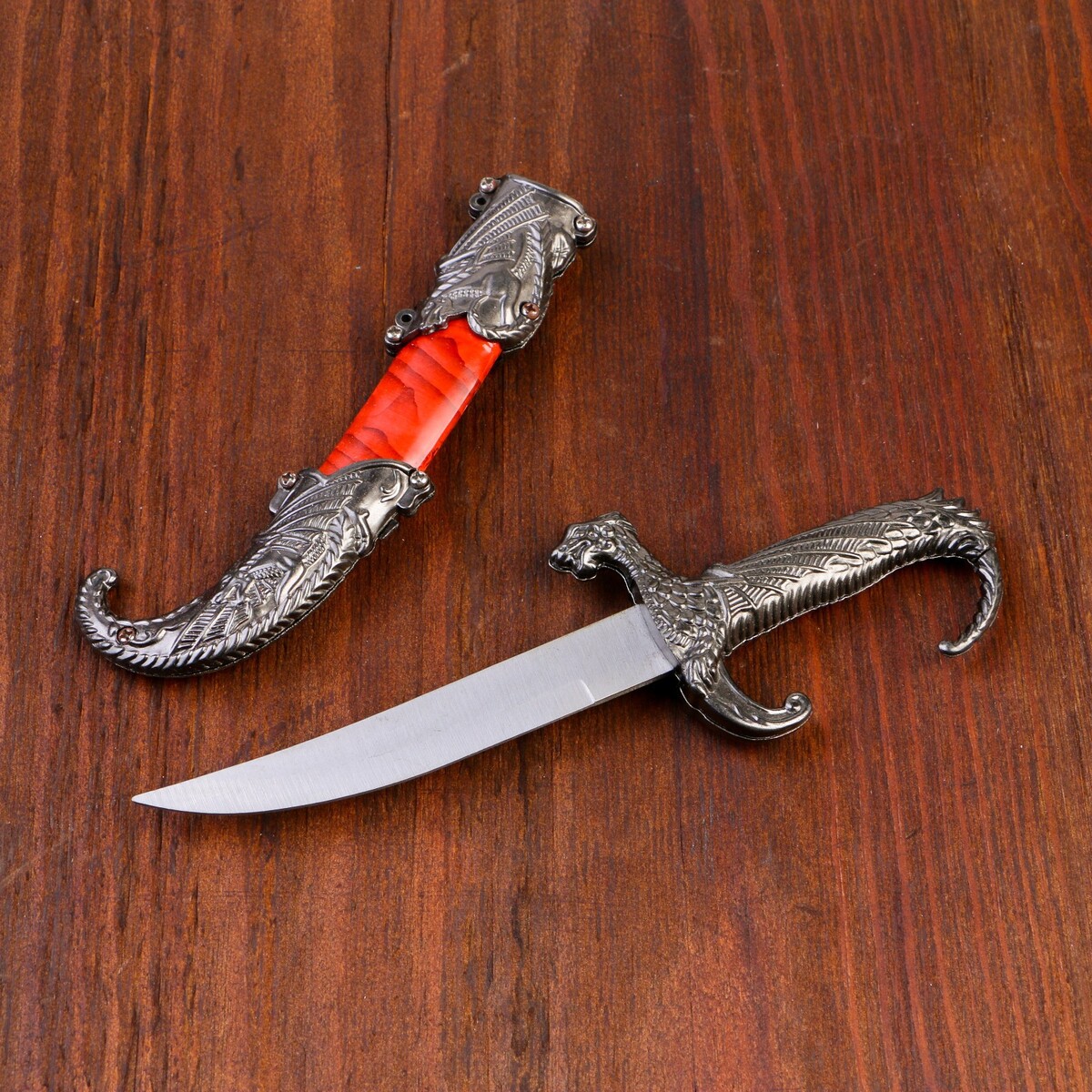 Сувенирный нож, 23 см рукоять в форме дракона сувенирный меч на планшете клинок 27 см рукоять с головой старца