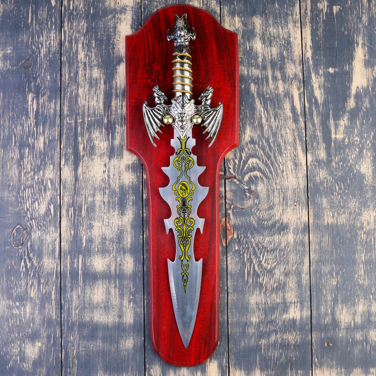 Сувенирный меч на планшете, цветное нанесение на лезвии, 52 см ложка для обуви под нанесение дерево 30×4 см коричневый
