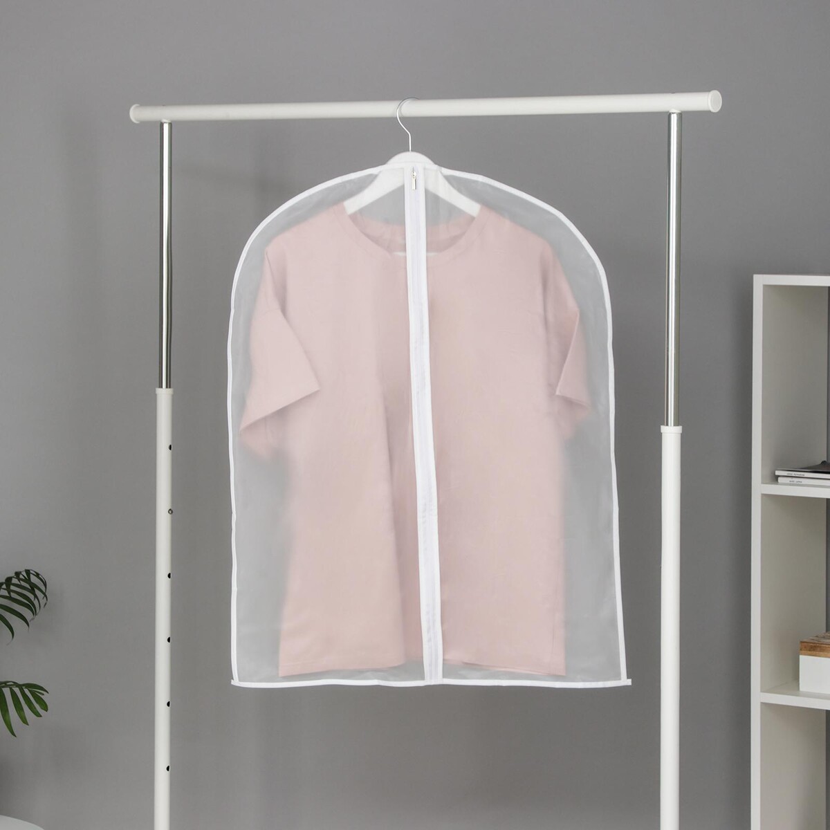 Чехол для одежды плотный доляна, 60×80 см, peva, цвет белый чехол для одежды ladо́m 60×137 см плотный peva серый