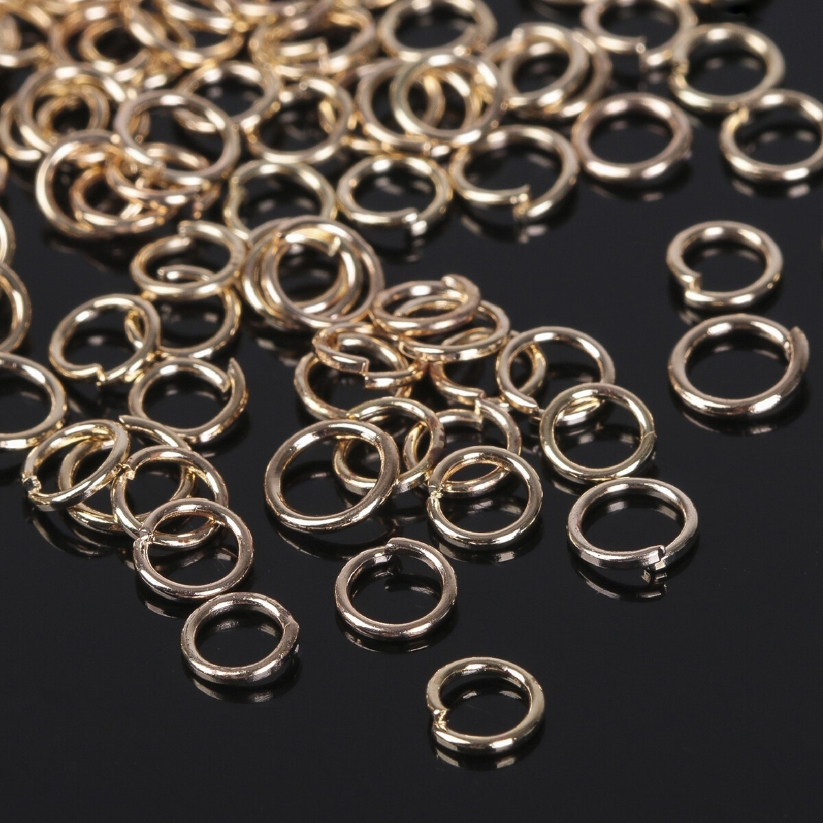Кольцо соединительное 0,5×5 мм (набор 50 г, ± 1100 шт. ) см-973, цвет золото