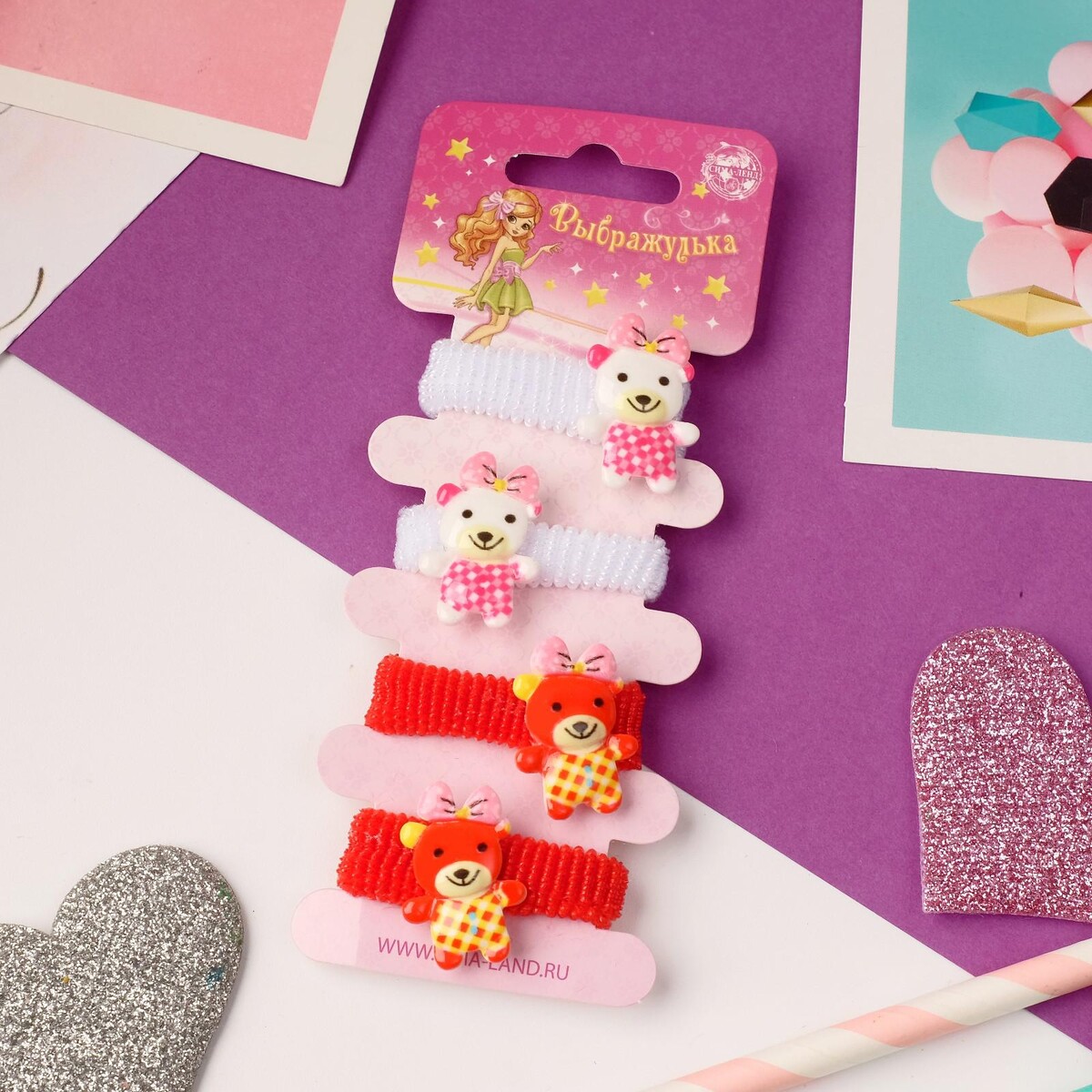 

Резинка для волос, Белый;красный;микс