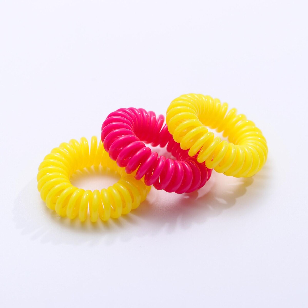 

Резинка пружинка для волос, Желтый;розовый