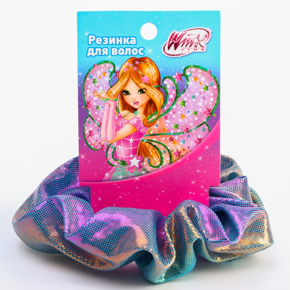 

Резинка для волос блестящая голубая, winx, Голубой