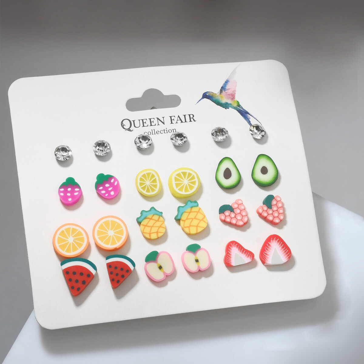 фото Набор серьги 12 пар queen fair