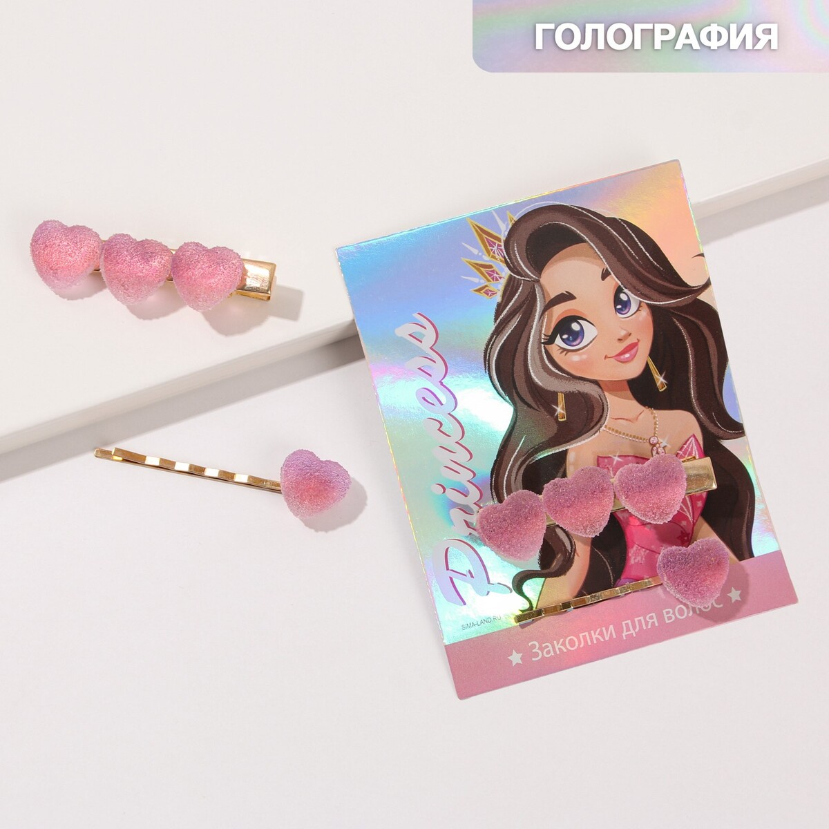 

Заколки для волос, Розовый;сиреневый