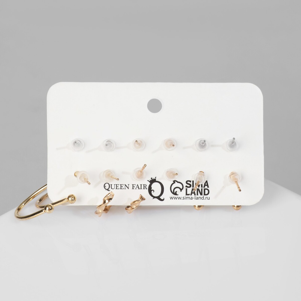 фото Набор серьги 6 пар queen fair