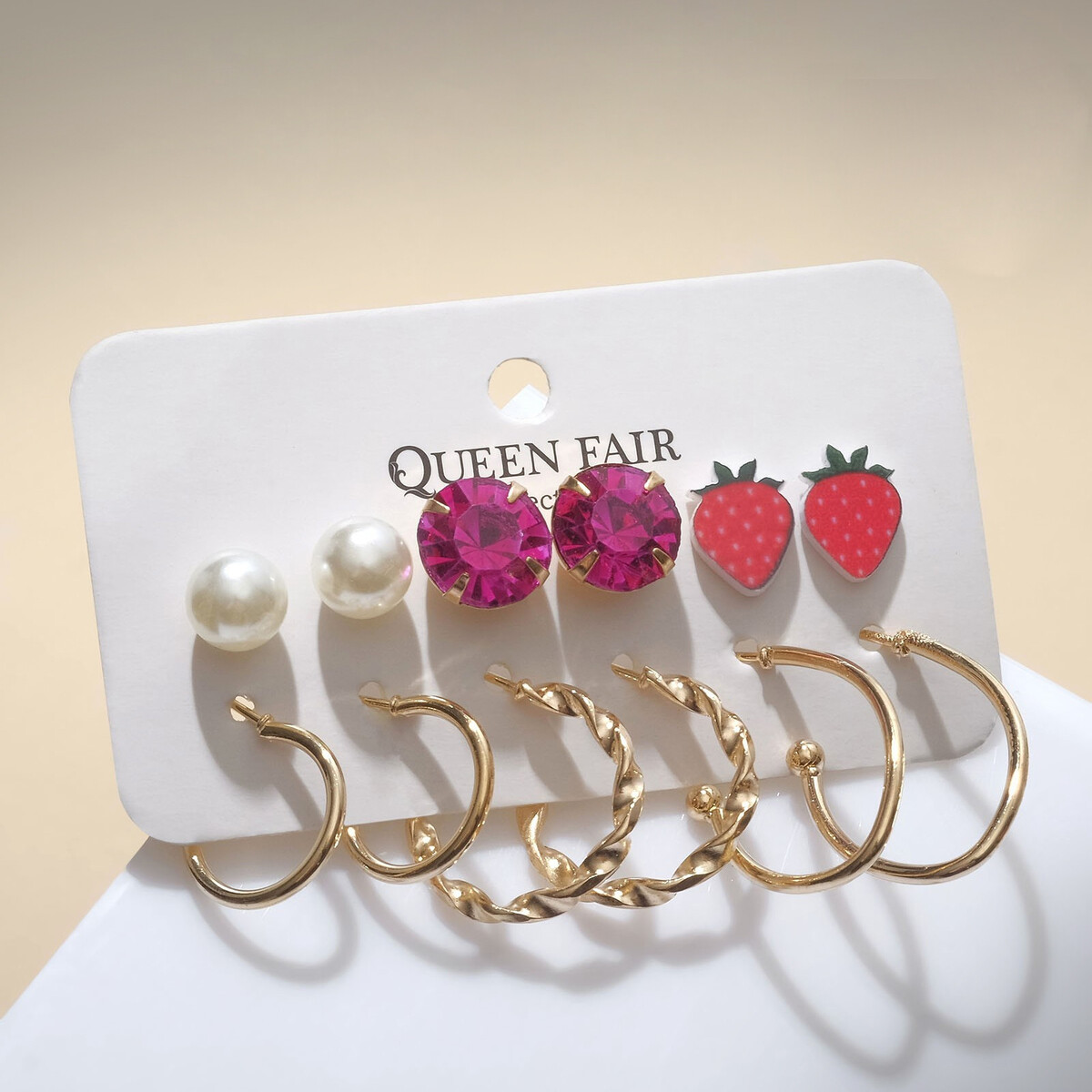 фото Набор серьги 6 пар queen fair