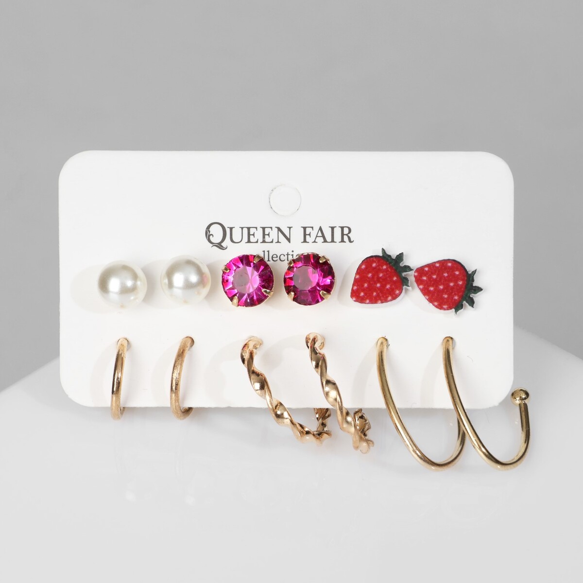 фото Набор серьги 6 пар queen fair