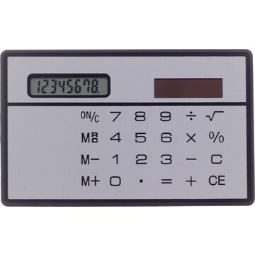 Калькулятор плоский, 8-разрядный, серебр