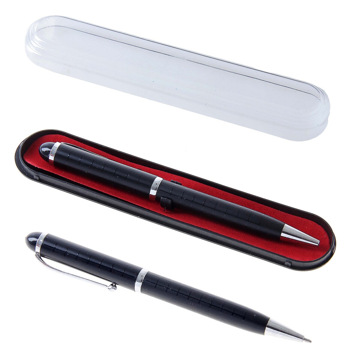 Ручка подарочная, шариковая ручка подарочная шариковая в кожзам футляре поворотная vip корпус черная с серебристыми вставками