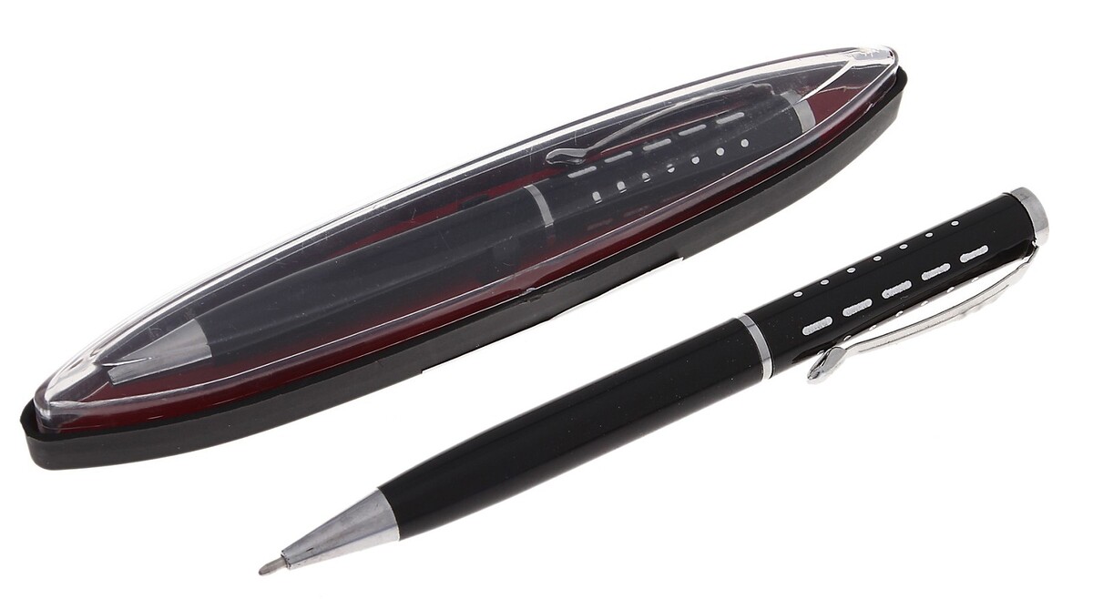Ручка подарочная, шариковая ручка подарочная шариковая в кожзам футляре поворотная vip корпус черная с серебристыми вставками