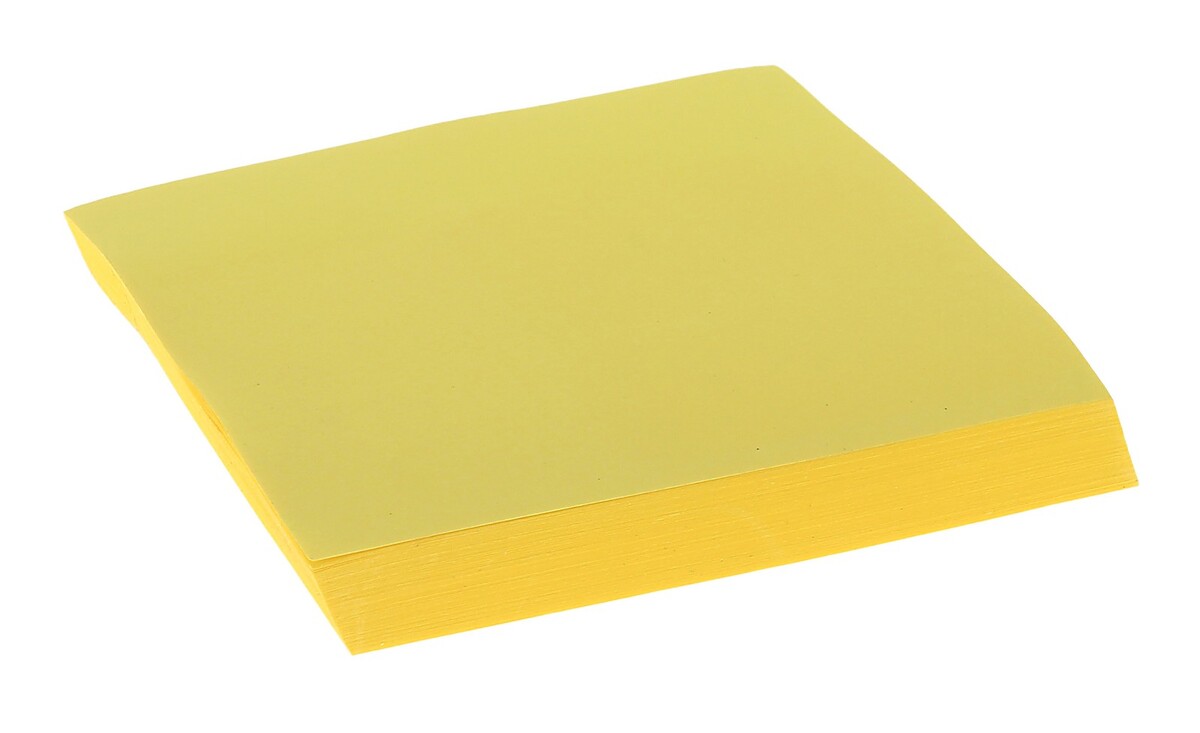 Блок с липким краем, 76 мм х 76 мм, 100 листов, флуоресцентный, желтый блок самоклеящийся стикер staff 50х50 мм 100 л желтый 127142 24 шт