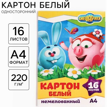 Картон белый, а4, 16 листов, немелованны