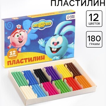 Пластилин смешарики, 12 цветов, 180 г