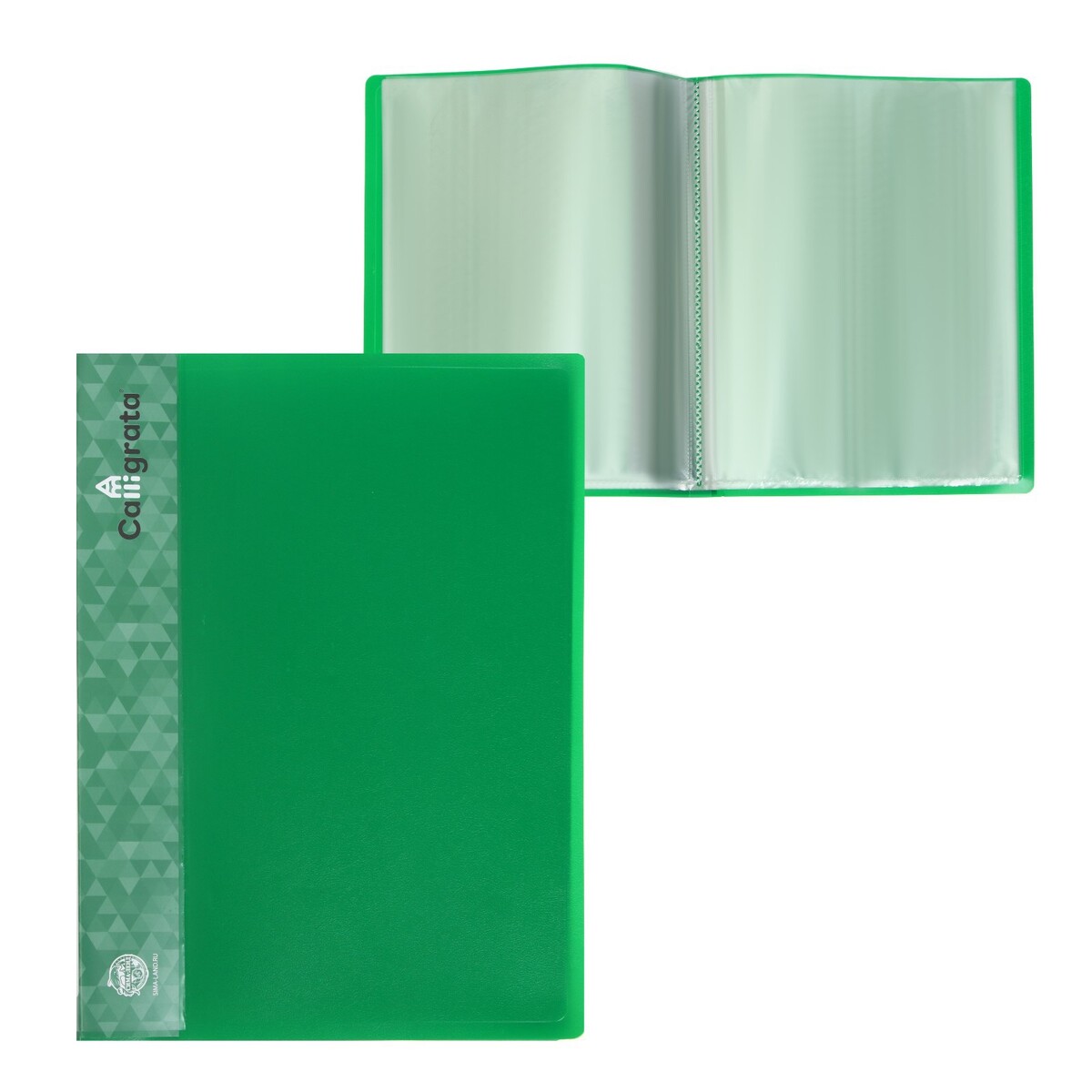 Папка с 20 вкладышами а4, 600 мкм, calligrata, 15 мм, зеленая папка с 60 вкладышами а4 500 мкм calligrata карман на корешке зеленая
