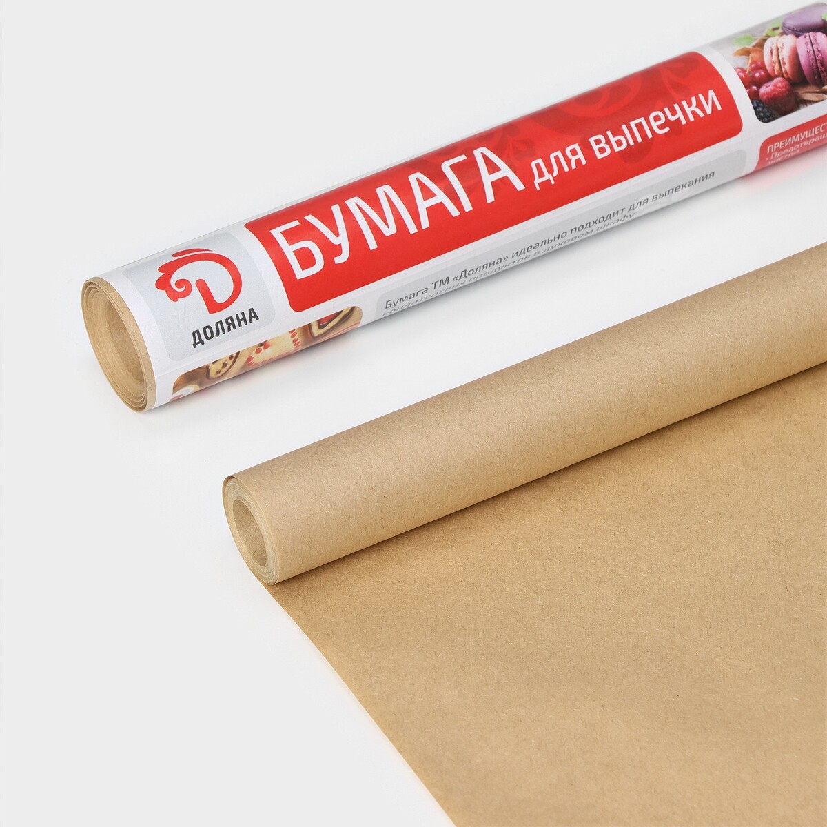 Бумага для выпечки доляна, 30 см×10 м, в термоусадке paclan бумага для выпечки с ножом 500х38 см