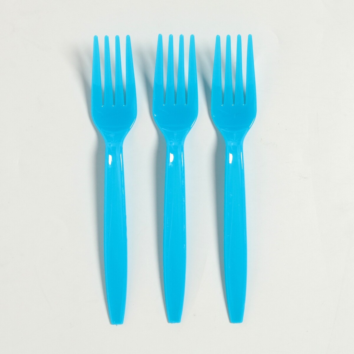 Вилки пластиковые, 6 шт., цвет голубой миски пластиковые на голубой подставке 30 х 15 5 х 12 см прозрачные