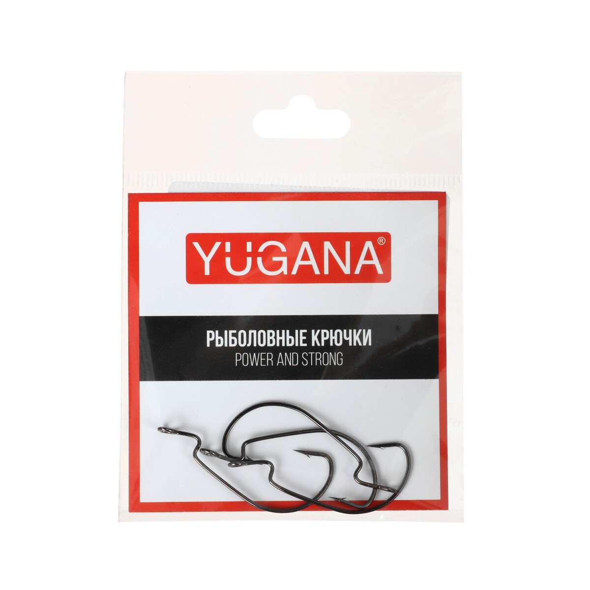 Крючки офсетные yugana wide range worm big eye, № 4, 4 шт. YUGANA