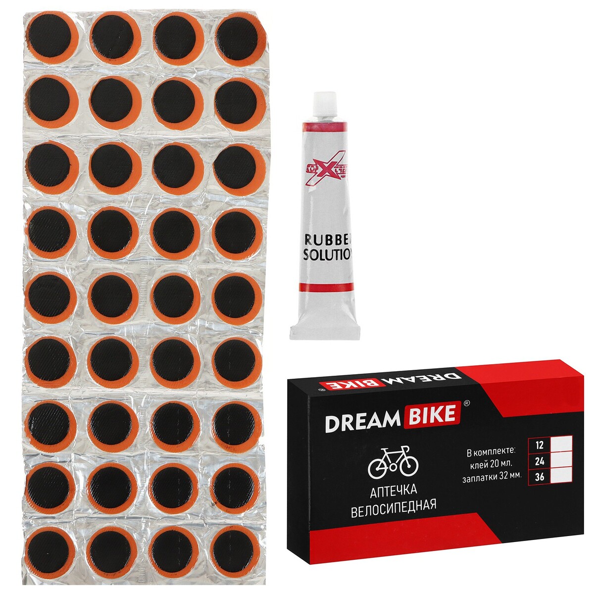 Аптечка велосипедная dream bike, 36 заплаток, Dream Bike