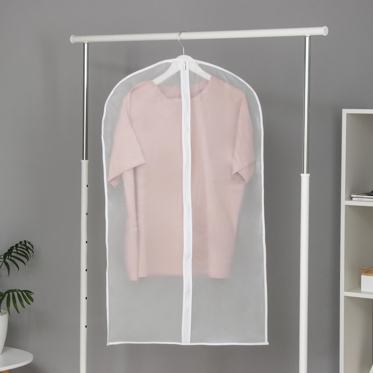 Чехол для одежды плотный доляна, 60×100 см, peva, цвет белый чехол для одежды ladо́m 60×90 см плотный peva серый