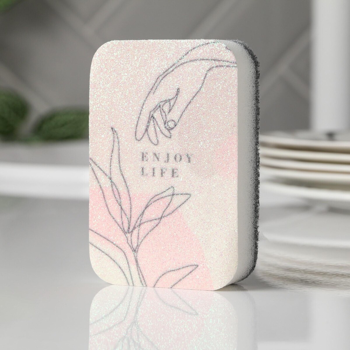 

Губка поролоновая enjoy life 9х6 см, Белый