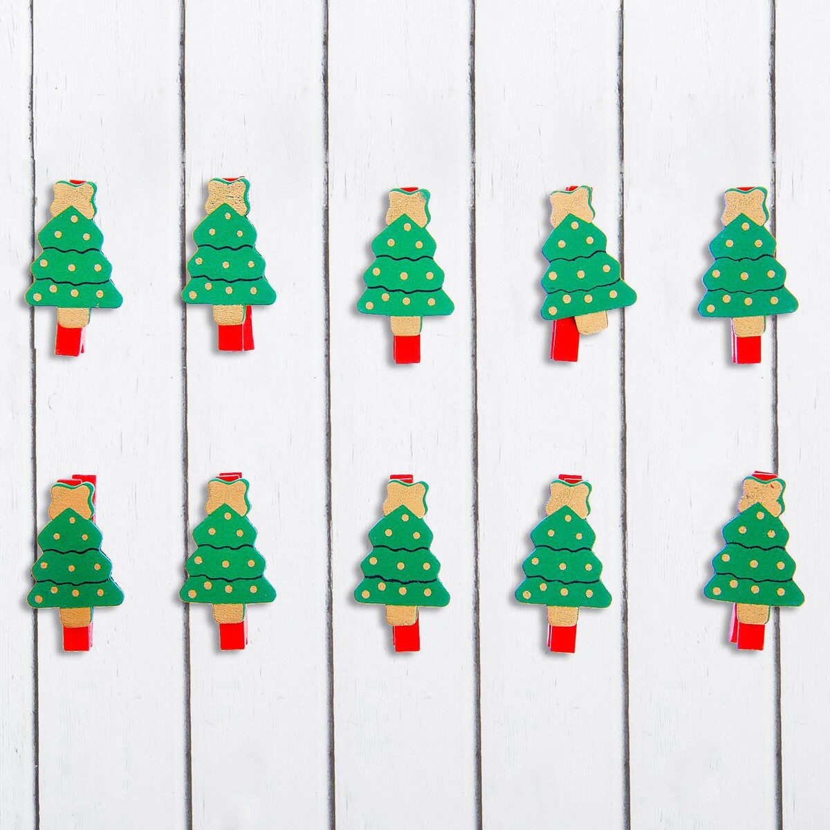 Прищепки-декор новогодние прищепки новогодние снежинка елочка звездочка 6 шт 3 5 х 5 см дерево