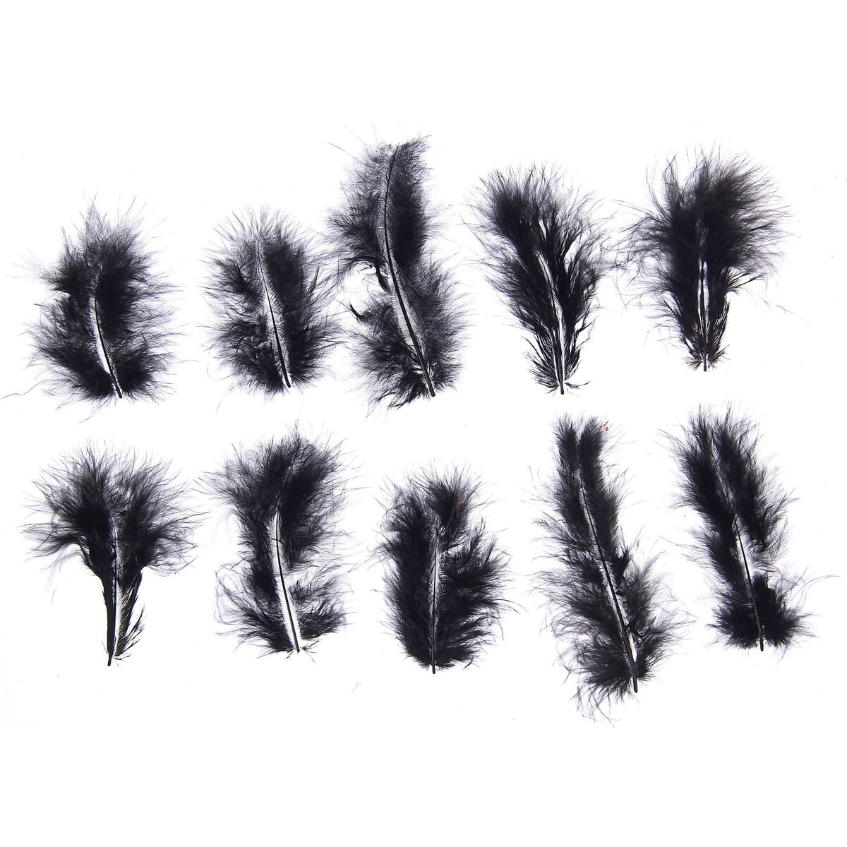 Набор перьев для декора 10 шт., размер 1 шт: 10 × 2 см, цвет черный