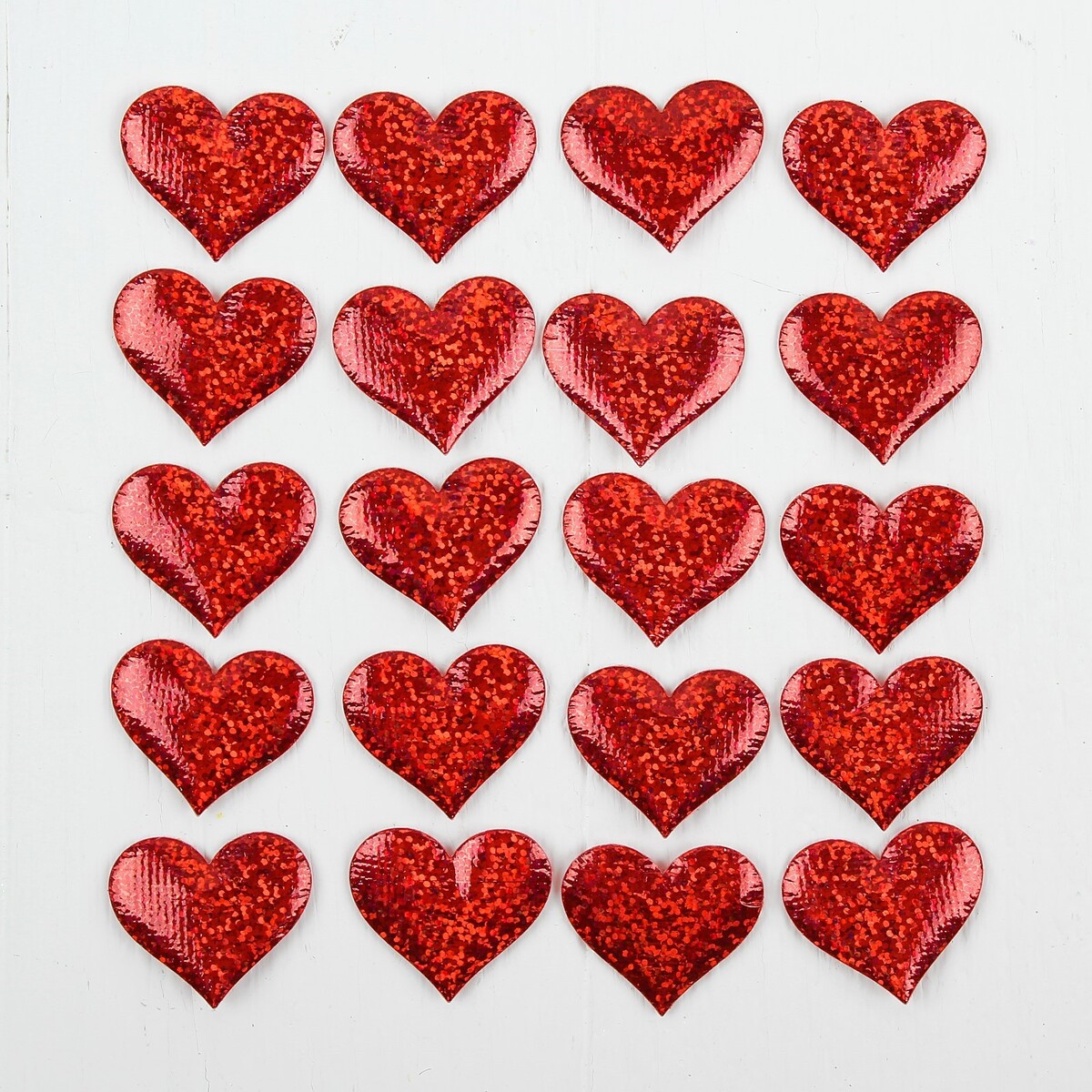 Сердечки декоративные, набор 20 шт., размер 1 шт: 3,5×2,5 см, цвет красный сердечки декоративные из лозы красные 2шт