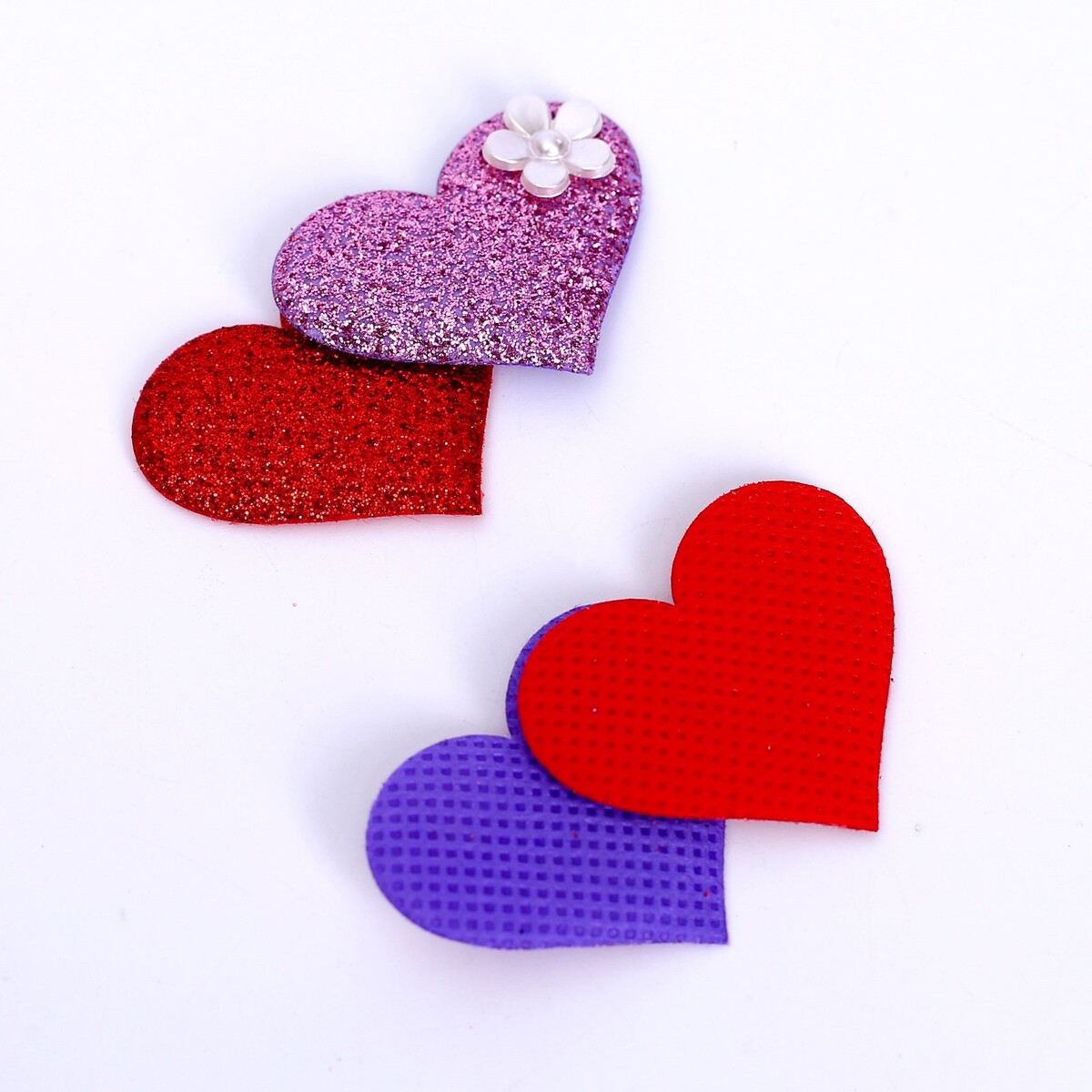 Сердечки декоративные, набор 5 шт., размер 1 шт: 5 × 3,5 см, цвет красно-розовый эмаль палитра пф 115 красно коричневая 2 7 кг