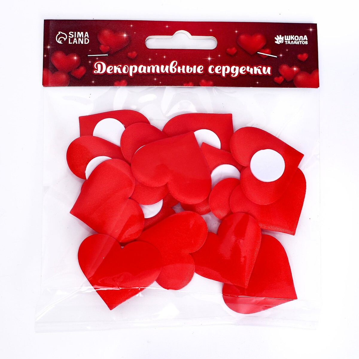 

Сердечки декоративные, на клеевой основе, набор 15 шт., размер 1 шт: 3,5 × 3 см, цвет красный