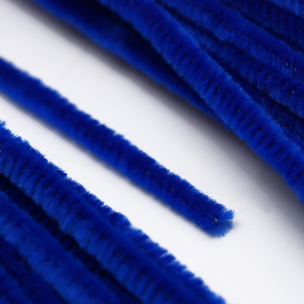 Проволока с ворсом для поделок и декора набор 50 шт., размер 1 шт. 30 × 0,6 см, цвет синий проволока с ворсом для поделок