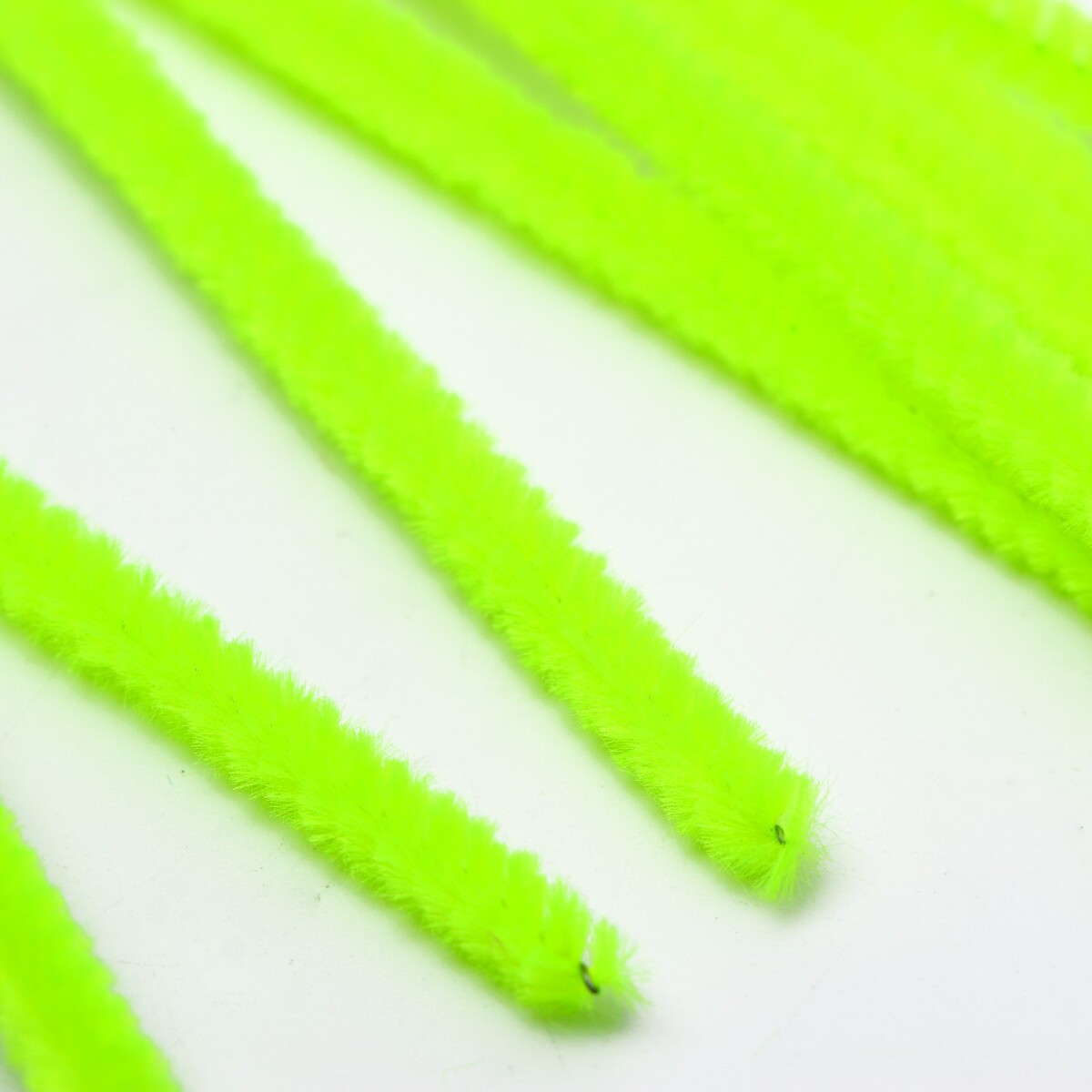 Проволока с ворсом для поделок и декора набор 50 шт., размер 1 шт. 30 × 0,6 см, цвет зеленый неон