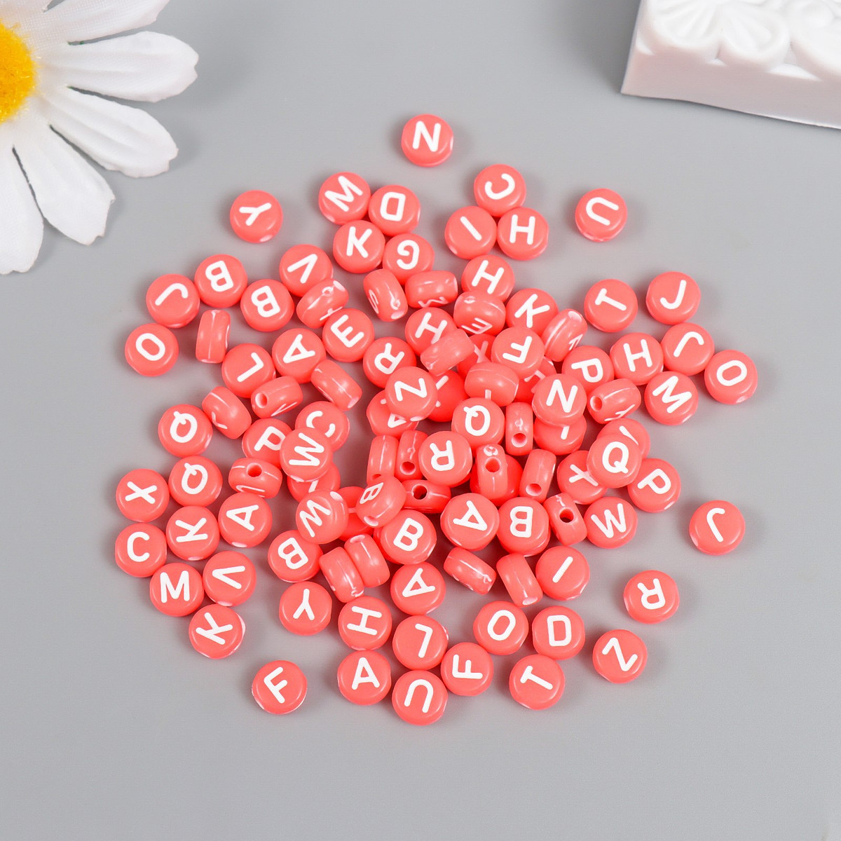 

Бусины для творчества пластик, Красный;розовый