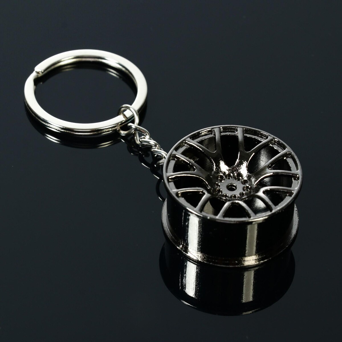 Брелок для ключей cartage, диск, металл, темный хром Cartage, цвет хромированный 01215088 - фото 1