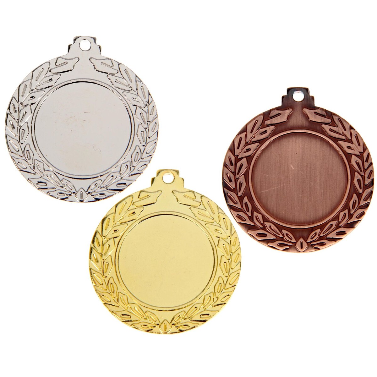 Медаль под нанесение 037 диам 4,5 см. цвет сер. без ленты медаль под нанесение 055 диам 4 см бронз без ленты