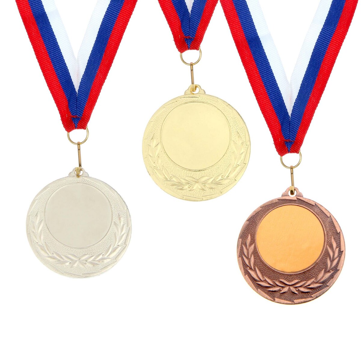 Медаль под нанесение 034 диам 4 см. цвет бронз. с лентой медаль под нанесение 001 диам 6 5 см зол с лентой