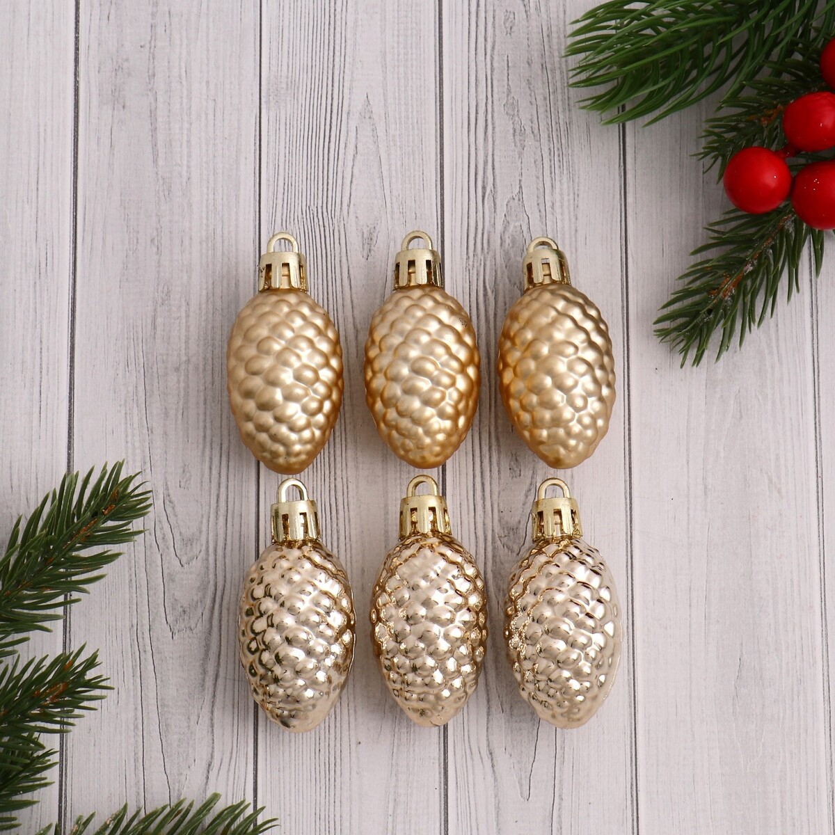 

Ёлочные игрушки 6 шт., Золотистый