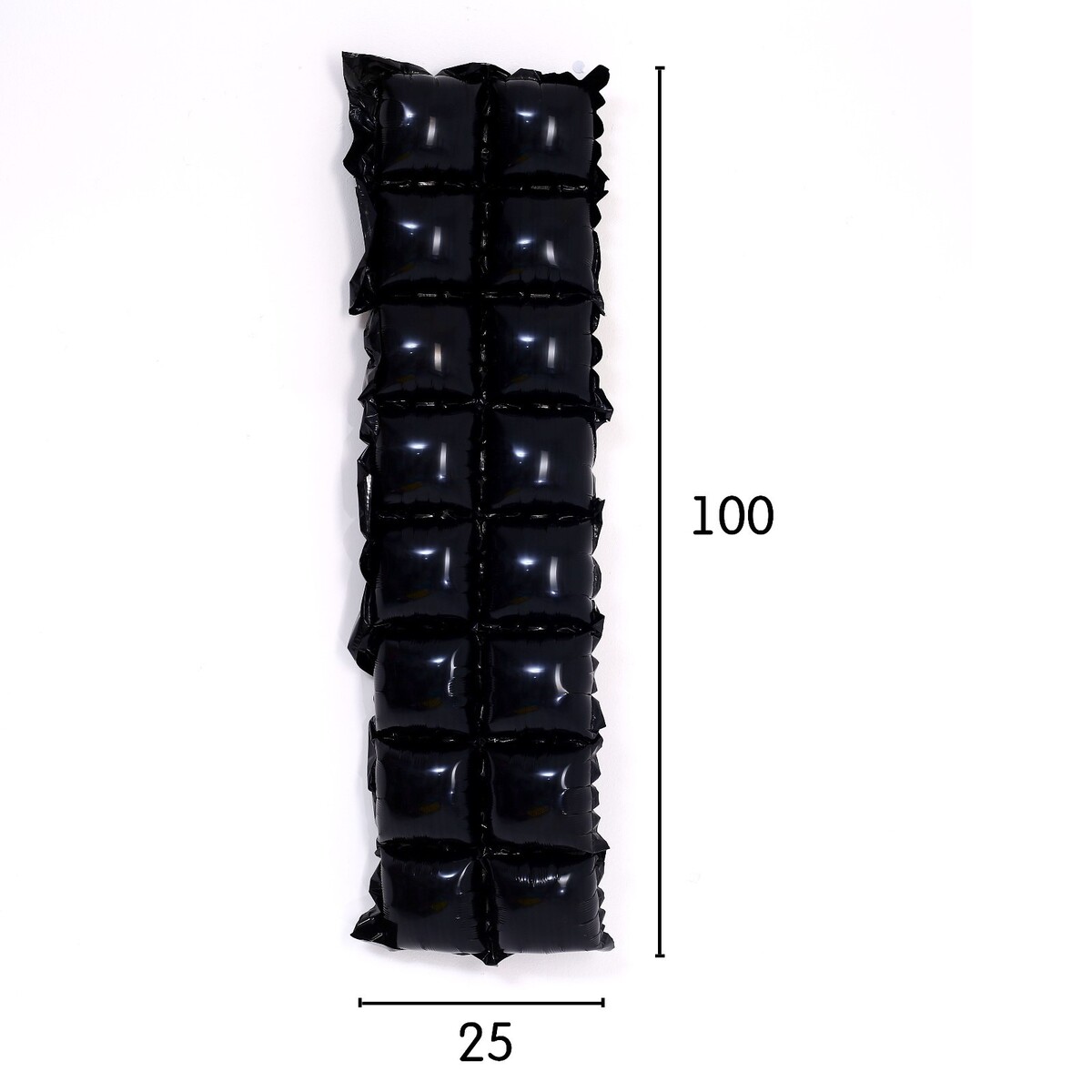 Панно фольгированное 37 х 142 см, 2 ряда, цвет черный