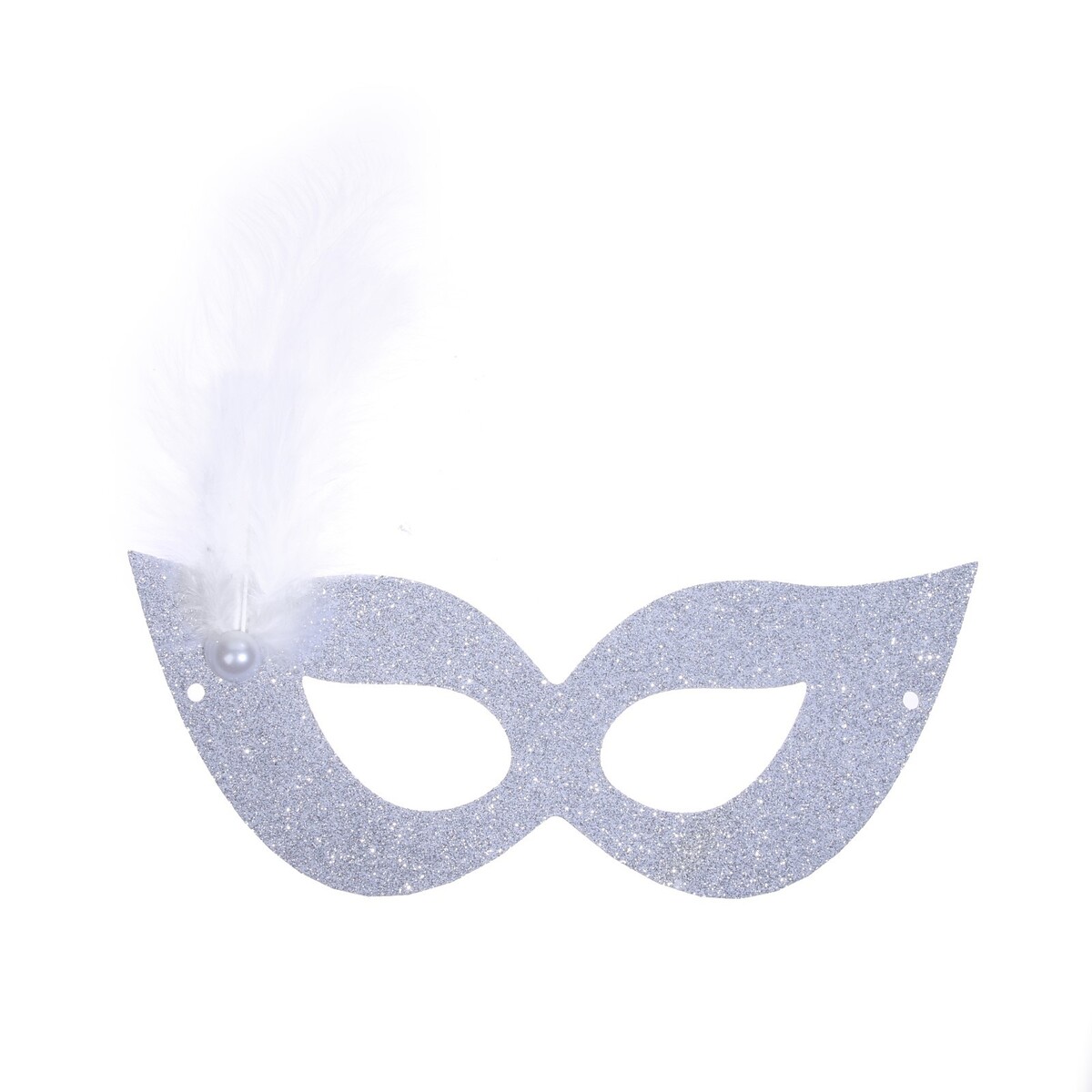 Карнавальная маска с пером, цвет серебро карнавальные перчатки серебро