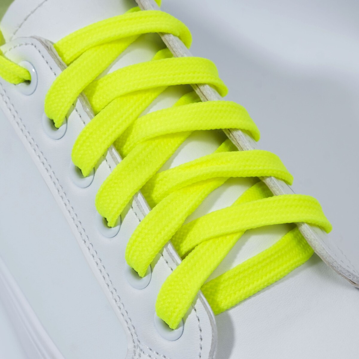 Шнурки для обуви, пара, плоские, 9 мм, 120 см, цвет желтый неоновый шнурки для обуви пара плоские 12 мм 120 см оранжевый неоновый