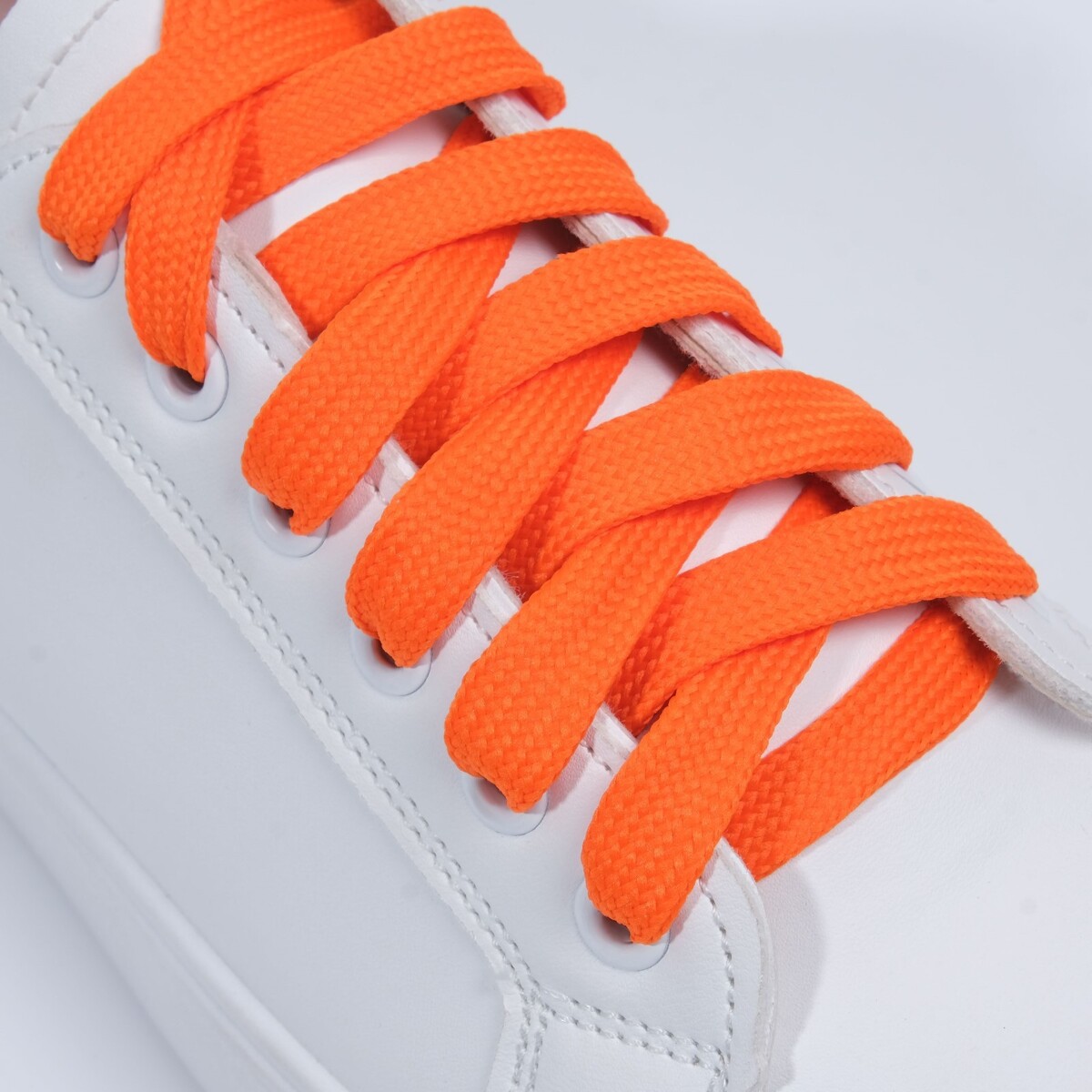 Шнурки для обуви, пара, плоские, 12 мм, 120 см, цвет оранжевый неоновый шнурки для обуви пара плоские 10 мм 120 см желтый неоновый
