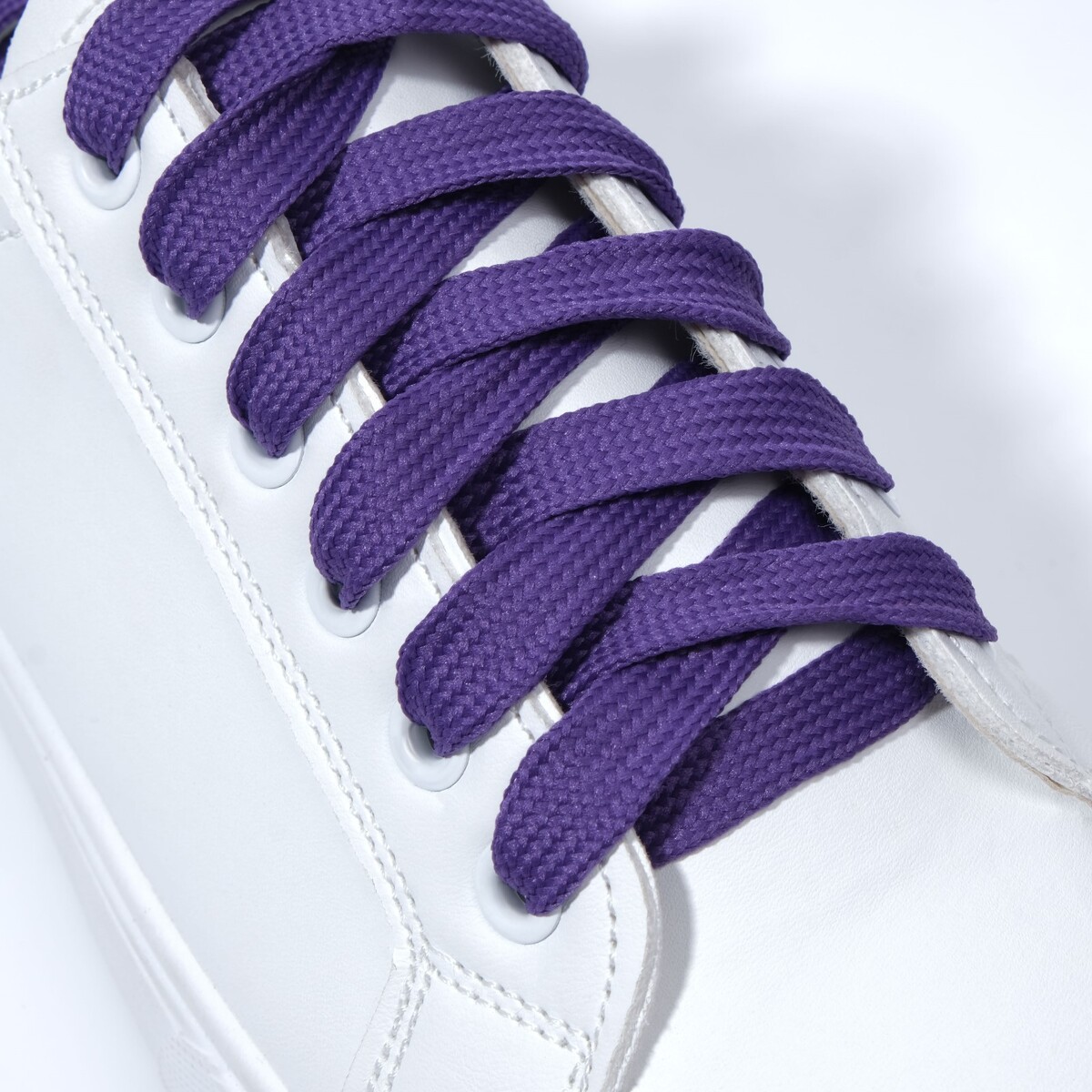 Шнурки для обуви, пара, плоские, 10 мм, 120 см, цвет фиолетовый шнурки для обуви пара плоские 8 мм 110 см