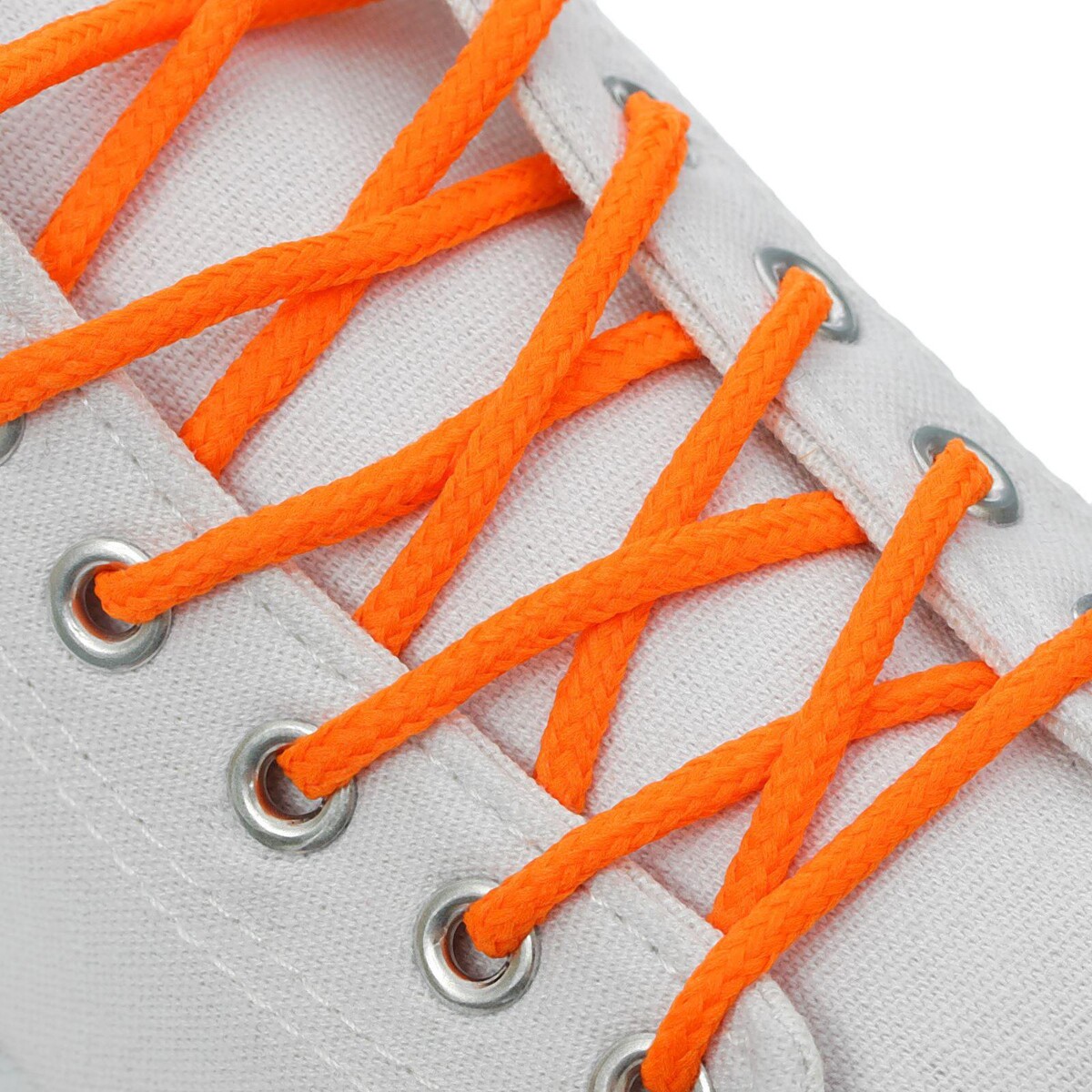 Шнурки для обуви, пара, круглые, d = 3 мм, 120 см, цвет оранжевый неоновый