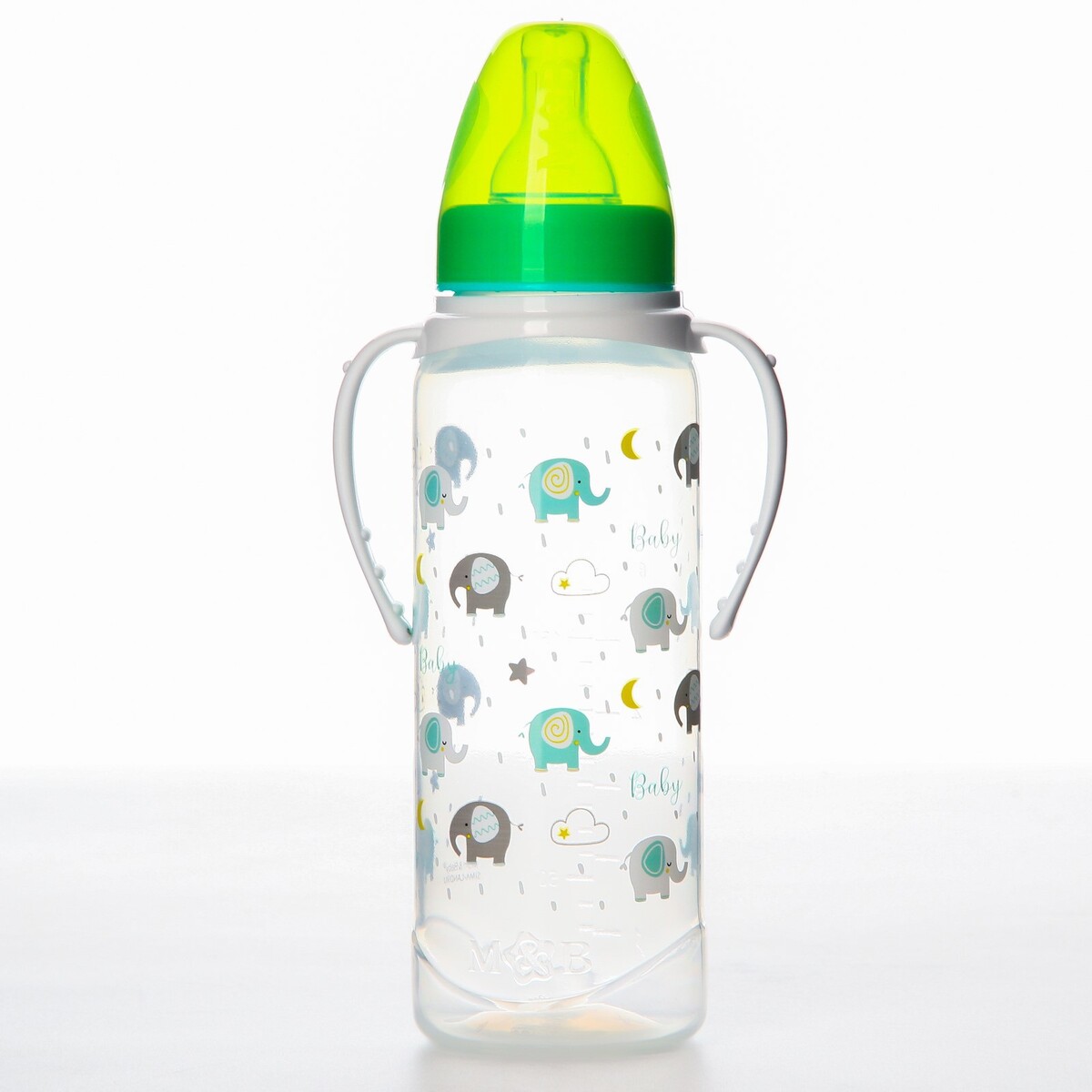 Бутылочка для кормления baby, классическое горло, от 0 мес, 250 мл., цилиндр, с ручками бутылочка для кормления новогодние малыши 150 мл цилиндр с ручками зеленый
