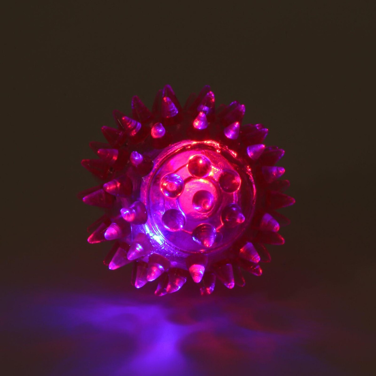 Мяч светящийся для животных малый, tpr, 4,5 см, розовый Пижон 01222115 - фото 4