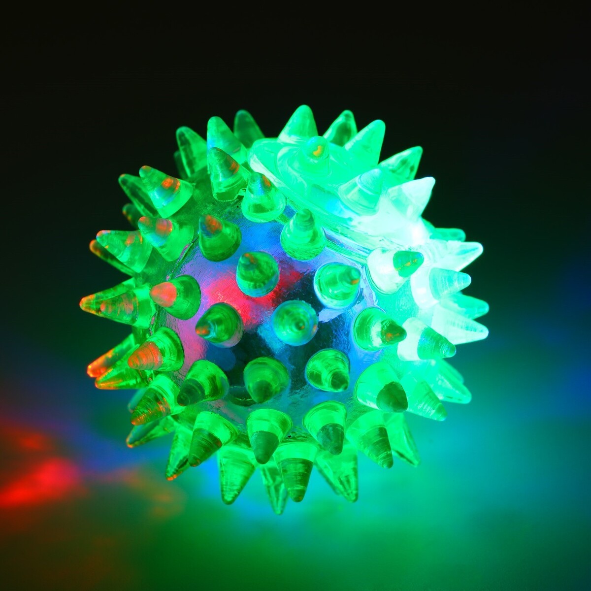Мяч светящийся для животных малый, tpr, 4,5 см, зелёный Пижон 01222158 - фото 2