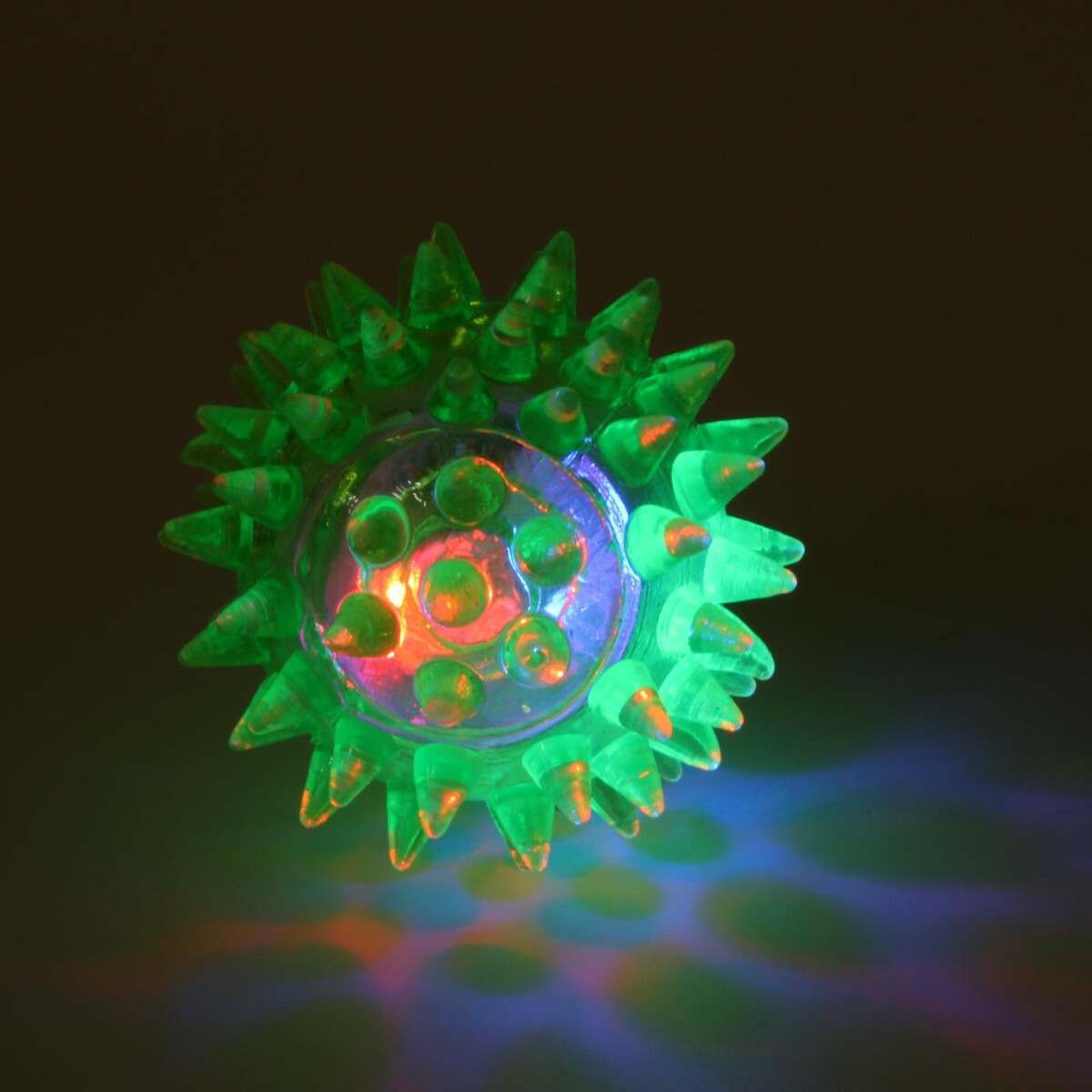 Мяч светящийся для животных малый, tpr, 4,5 см, зелёный Пижон 01222158 - фото 4